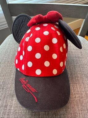 Disney Parks Minnie Mouse Youth Hat Ears Bow Autograph